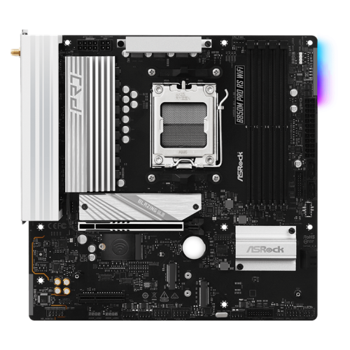 ASROCK B850M PRO RS WIFI, AM5, B850, 4*DDR5, 4*SATA, 3*M.2, 4*USB 2.0, 3*USB 3.2, Type-C, 2*PCIx16, 1*M.2 (Key E), HDMI+DP,  mATX