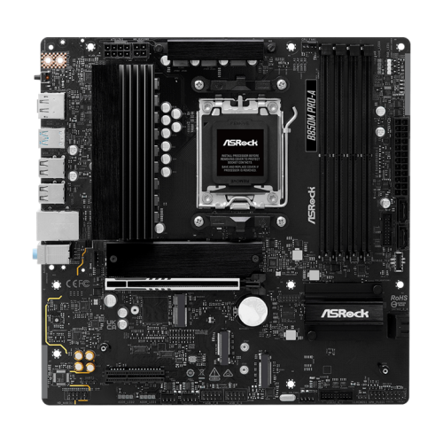 ASROCK B850M PRO-A, AM5, B850, 4*DDR5, 4*SATA, 4*M.2, 4*USB 2.0, 3*USB 3.2, 2*Type-C, 2*PCIx16, 1*M.2 (Key E), HDMI+DP, mATX