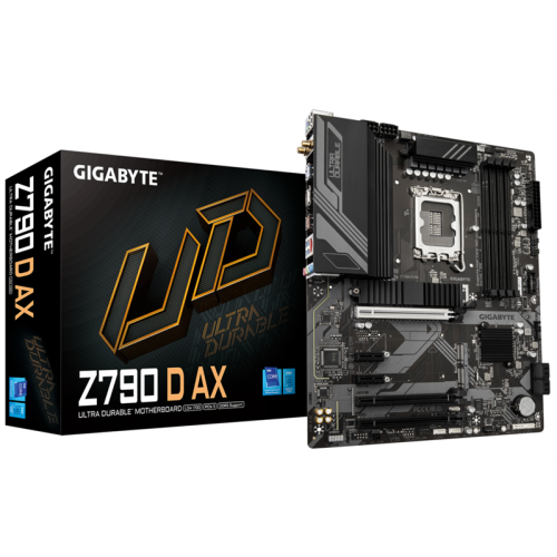 GIGABYTE Z790 D AX, LGA1700, Z790, 4*DDR5, 4*SATA, 4*M.2, 5*USB 3.2, 2*USB 2.0, Type-C, 3*PCIx16, 1*PCIx1, HDMI+DP, ATX