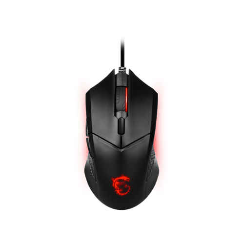 Gaming Mouse MSI CLUTCH GM08, Wired, DPI 3200 (max. 4200 by software), Red lighting, Adjustable Weight system, 92g (w/o weights & cable), black
