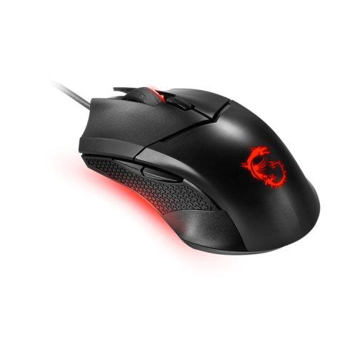 Gaming Mouse MSI CLUTCH GM08, Wired, DPI 3200 (max. 4200 by software), Red lighting, Adjustable Weight system, 92g (w/o weights & cable), black