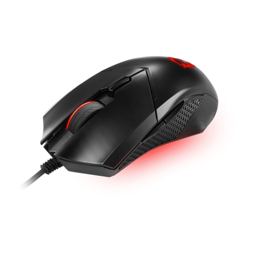 Gaming Mouse MSI CLUTCH GM08, Wired, DPI 3200 (max. 4200 by software), Red lighting, Adjustable Weight system, 92g (w/o weights & cable), black