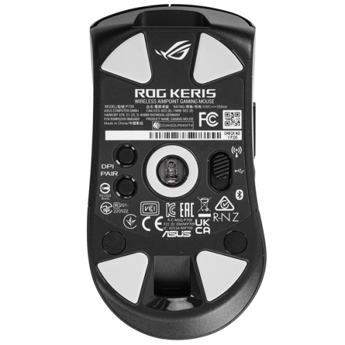 ASUS ROG KERIS WIRELESS AIMPOINT, 75g, 2.4GHz RF, Bluetooth 5.1, 36K DPI sensor, 5 Programmable Button, Black