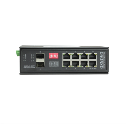 OSNOVO SW-80802/I(Port 90W,300W) Промышленный HiPoE коммутатор Gigabit Ethernet на 8GE PoE + 2 GE SFP порта. Порты: 1 x GE (10/100/1000Base-T) с PoE BT (до 90W) + 7 x GE (10/100/1000Base-T) с PoE (до