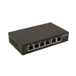 OSNOVO SW-20600/D PoE Коммутатор/ удлинитель Fast Ethernet на 6 портов с питанием по PoE. Порты: 4 х FE (10/100 Base-T) с поддержкой PoE, 1 x FE (10/100 Base-T) Uplink с поддержкой питания по PoE (до