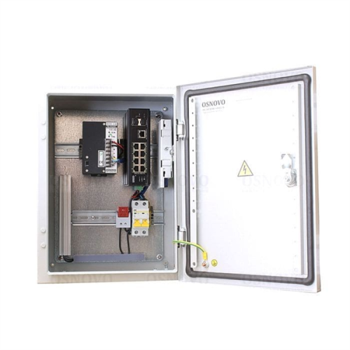 OSNOVO OS-34T1(SW-60812/I) Уличный коммутатор с термостабилизацией на базе уличной станции OSNOVO OS-33T1. Порты: 6 x FE (10/100Base-T) с PoE (до 30W) + 2 x FE (10/100Base-T) с PoE (до 60W) + 1 x GE (