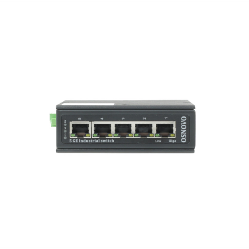 OSNOVO SW-70500-I Промышленный коммутатор Gigabit Ethernet на 5GE RJ45 портов. Порты: 5 x GE (10/100/1000Base-T). Встроенная грозозащита 6кВ. Питание: 3 x входа DC9-57V(6W). БП в комплект НЕ входит. М