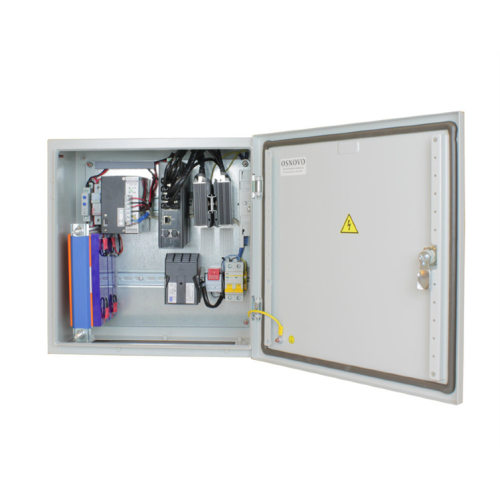 OSNOVO OS-44TB3(SW-60812/I) Уличный коммутатор с термостабилизацией, грозозащитой и резервным питанием на базе уличной станции OSNOVO OS-44TB1. Порты: 6 x FE (10/100Base-T) с PoE (до 30W) + 2 x FE (10