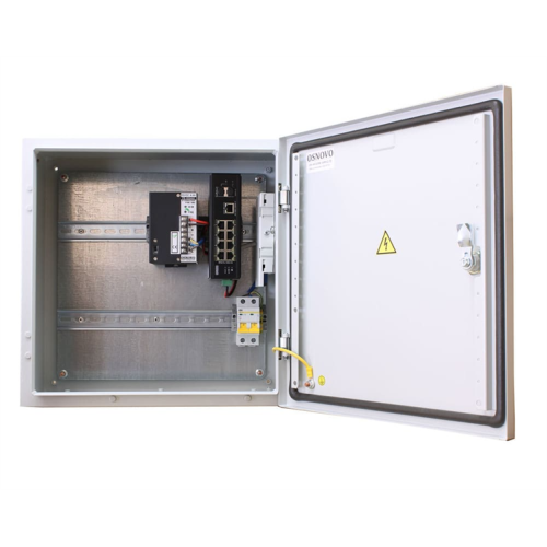 OSNOVO OS-441(SW-60812/I) Уличный коммутатор на базе уличной станции OSNOVO OS-441. Порты: 6 x FE (10/100Base-T) с PoE (до 30W) + 2 x FE (10/100Base-T) с PoE (до 60W) + 1 x GE (10/100/1000Base-T) + 2