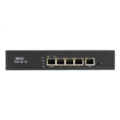 (4070)SKAT PoE-4E-1G коммутатор PoE Plus, мощность 80Вт, порты: 4-Ethernet, 1-Uplink