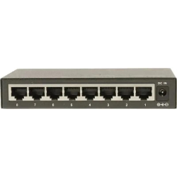 OSNOVO SW-70800 Коммутатор Gigabit Ethernet на 8 RJ45 портов. Порты: 8 x GE (10/100/1000Base-TX). Изоляция портов (VLAN). Auto MDI/MDIX Встроенная грозозащита 3кВ. В комплекте БП DC12V(1A). Размеры (Ш