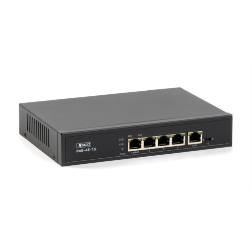(4070)SKAT PoE-4E-1G коммутатор PoE Plus, мощность 80Вт, порты: 4-Ethernet, 1-Uplink