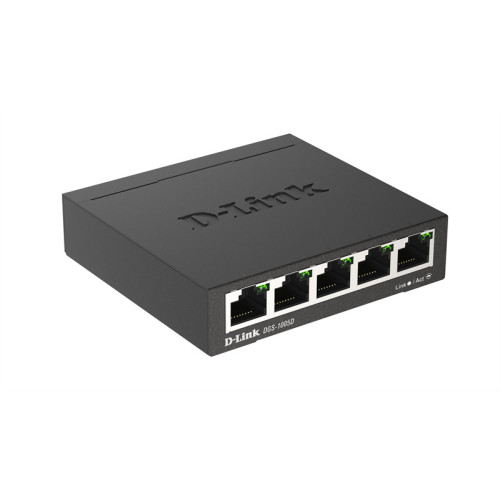 D-Link Неуправляемый коммутатор, 5x1000Base-T, корпус металл