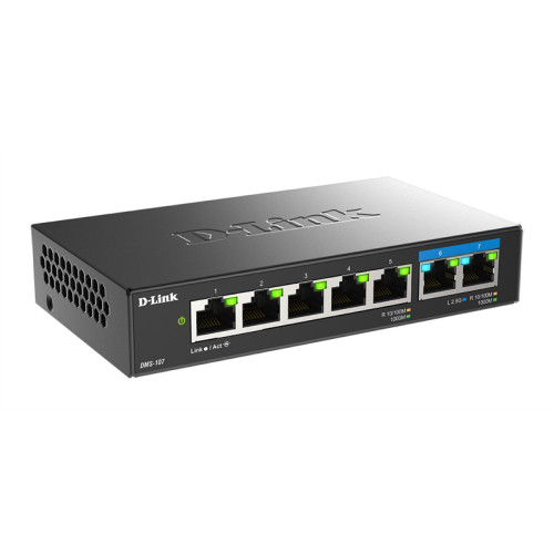 D-Link Коммутатор, 5x1000Base-T, 2x2.5GBase-T, корпус металл