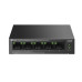 TP-Link LS105LP, Настольный коммутатор с 5 портами 10/100 Мбит/с (4 порта PoE), 802.3af, бюджет PoE — 41 Вт, до 250 метров