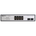ORIGO Неуправляемый PoE-коммутатор, 8x1000Base-T PoE, 2x1000Base-X SFP, PoE-бюджет 120 Вт, комплект для установки в 19