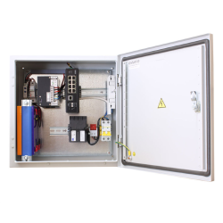 OSNOVO OSS-44TB1(SW-60812/I) Уличный коммутатор в корусе из нержавеющей стали с термостабилизацией и резервным питанием на базе уличной станции OSNOVO OSS-44TB1. Порты: 6 x FE (10/100Base-T) с PoE (до