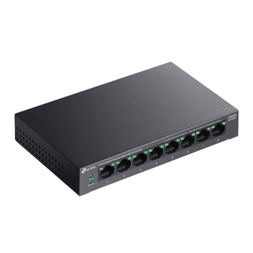 TP-Link LS108GP, 8-Port Gigabit Desktop Switch with 8-Port PoE+, 62 W, 250m