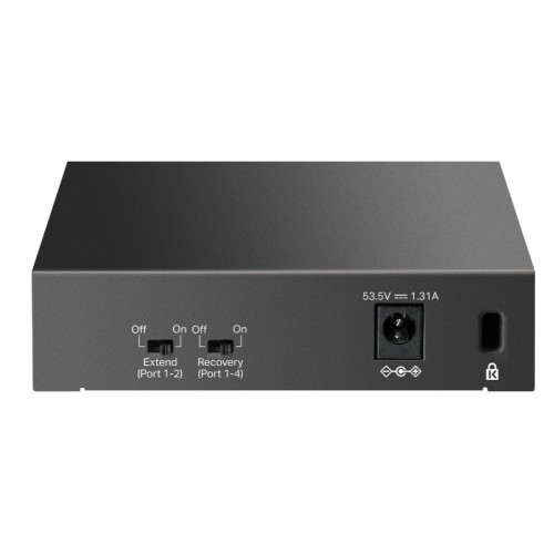 TP-Link LS105GP, Настольный коммутатор с 5 гигабитными портами (4 порта PoE+), 802.3af/at, бюджет PoE — 65 Вт, до 250 метров