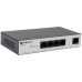 ORIGO Неуправляемый PoE-коммутатор, 4x1000Base-T PoE, 1x1000Base-T, PoE-бюджет 60 Вт, корпус металл