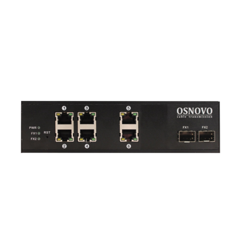OSNOVO SW-8062/IC Промышленный PoE коммутатор Gigabit Ethernet на 8 портов. Порты: 6 x GE (10/100/1000Base-T) с PoE (до 25W) + 2 x GE SFP (1000Base-X). Вход для резервного питания. Встроенная грозозащ