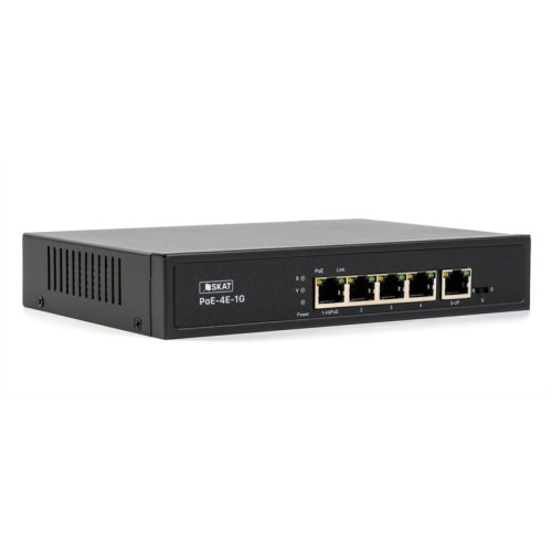 (4070)SKAT PoE-4E-1G коммутатор PoE Plus, мощность 80Вт, порты: 4-Ethernet, 1-Uplink