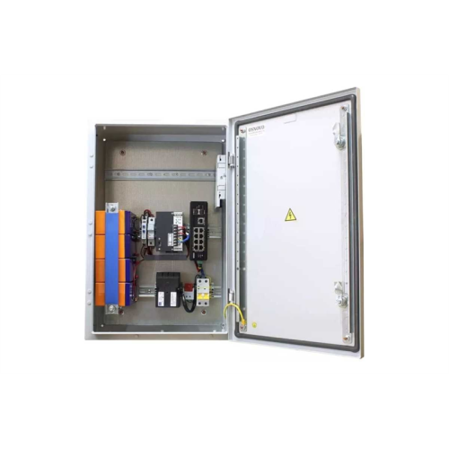 OSNOVO OSP-46TB1(SW-60812/I) Уличный коммутатор с термостабилизацией и резервным питанием на базе уличной станции OSNOVO OSP-46TB1. Порты: 6 x FE (10/100Base-T) с PoE (до 30W) + 2 x FE (10/100Base-T)