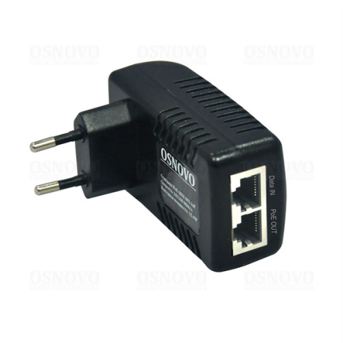 OSNOVO Midspan-1/151 PoE-инжектор Fast Ethernet на 1 порт. Соответствует стандартам PoE IEEE 802.3af. Автоматическое определение PoE устройств. Мощность PoE на порт - до 15.4W. Вх. 1 x RJ45(10/100 Bas