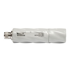MikroTik GrooveA 52 ac with Nmale connector, 720MHz CPU, 64MB RAM, 1 x Gigabit LAN, 1 x built-in high power 2.4/5GHz 802.11a/b/g/n/ac wireless, RouterOS L4, plastic case, mounting loops, PoE, PSU, Omn