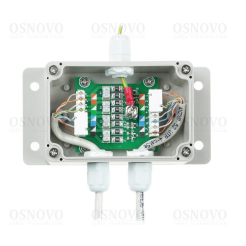 OSNOVO SP-IP/1000PW(ver.2) Уличное устройство грозозащиты для локальной вычислительной сети (скорость до 1000 Мб/с).Совместимо с оборудованием PoE IEEE 802.3af/at/bt. Поддержка PoE устройств мощностью