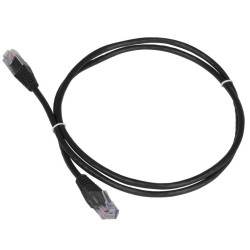 Патч-корд TWT UTP кат.5e, с заливными колпачками, 0.15 м, черный