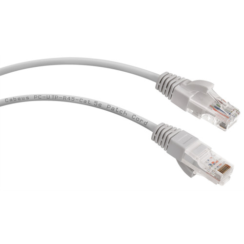 Cabeus PC-UTP-RJ45-Cat.5e-0.15m Патч-корд U/UTP, категория 5е, 2xRJ45/8p8c, неэкранированный, серый, PVC, 0.15м