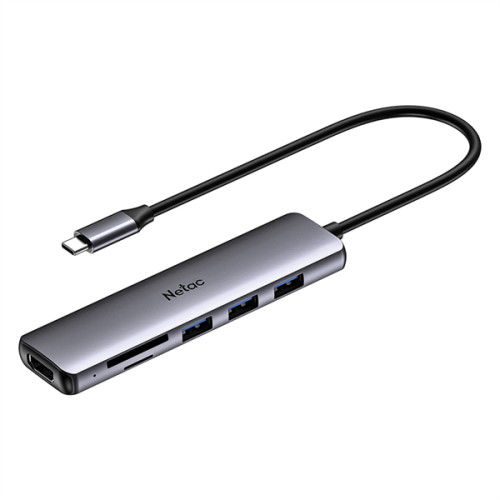 Netac Hub WF14, Type-C to USB3.0*3+HDMI+mSD/SD 2.0 (repl. NT08WF14-30GR)
