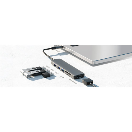 Netac Hub WF14, Type-C to USB3.0*3+HDMI+mSD/SD 2.0 (repl. NT08WF14-30GR)