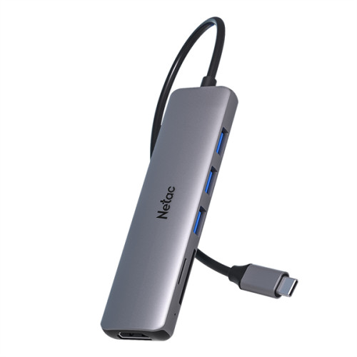Netac Hub WF14, Type-C to USB3.0*3+HDMI+mSD/SD 2.0 (repl. NT08WF14-30GR)
