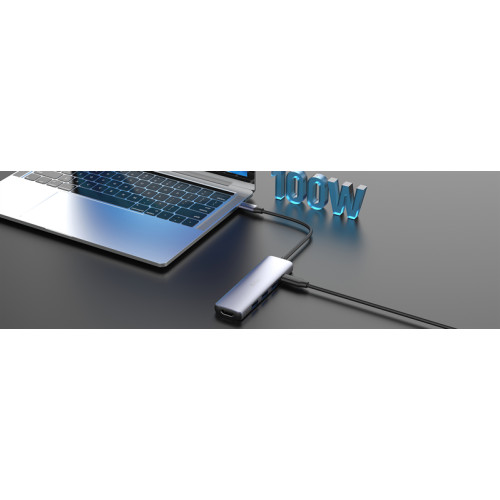 Netac Hub WF13, Type-C to USB3.0+USB2.0*2+100W PD+HDMI (repl. NT08WF13-30GR)