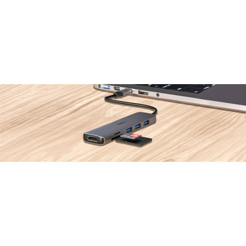 Netac Hub WF14, Type-C to USB3.0*3+HDMI+mSD/SD 2.0 (repl. NT08WF14-30GR)