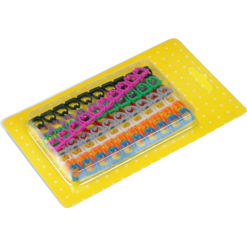 Набор цветных маркировочных кабельных клипс с цифрами, для кабелей диаметром до 6.5 мм