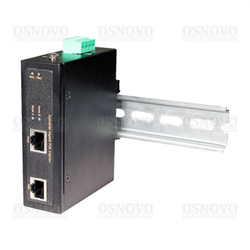 OSNOVO Midspan-1/903G(Booster) Промышленный PoE-инжектор Gigabit Ethernet на 90W с бустером напряжения. Соответствует стандартам PoE IEEE 802.3af/at/bt. Автоматическое определение PoE устройств. Мощно
