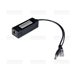 OSNOVO PoE Splitter/2 PoE-сплиттер Fast Ethernet. Соответствует стандартам PoE IEEE 802.3af. Предназначен для питания оконечных сетевых устройств, не поддерживающих PoE. Порты: вх. - RJ45(10/100 Base-