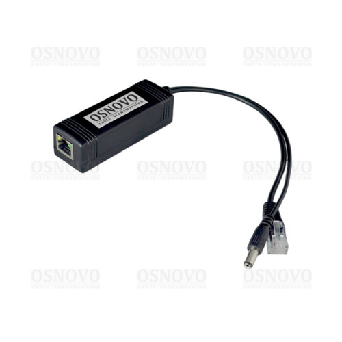 OSNOVO PoE Splitter/2 PoE-сплиттер Fast Ethernet. Соответствует стандартам PoE IEEE 802.3af. Предназначен для питания оконечных сетевых устройств, не поддерживающих PoE. Порты: вх. - RJ45(10/100 Base-