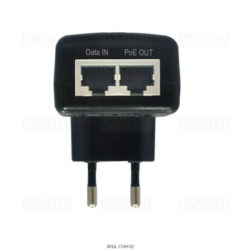 OSNOVO Midspan-1/151A PoE-инжектор Fast Ethernet на 1 порт. Совместим с оборудованием PoE IEEE 802.3af. Мощность PoE на порт - до 15.4W. Напряжение PoE - 50V(конт. 4,5(+); 7,8(-)). Порты: вх. - 1 x RJ