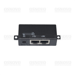 OSNOVO Midspan-1/P1 Пассивный PoE-инжектор/PoE-сплиттер. Предназначен для питания оконечных сетевых устройств. Напряжение PoE - до 57V(конт. 4,5 (+), 7,8 (-)). Fast Ethernet. Максимальный ток - 1A. По