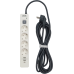 Powercom сетевой фильтр, 3 метра, 4 розетки, USB-Ax2, USB Type-C, 16А/4кВт, cечение провода: 1,5мм2, цвет белый, 1 год гарантии (2066038)