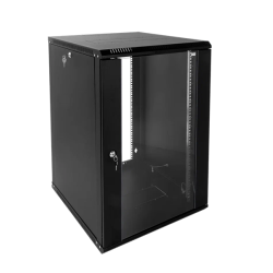 ЦМО Шкаф телекоммуникационный настенный разборный ЭКОНОМ 18U (600х350) дверь стекло, цвет черный