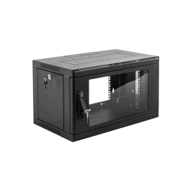 ЦМО Шкаф телекоммуникационный настенный сварной 9U (600  350) съёмные стенки, дверь стекло, чёрный