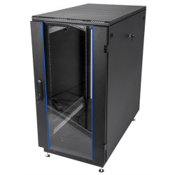 ЦМО Шкаф телекоммуникационный напольный 24U (600  1000) дверь стекло, чёрный