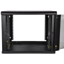 ЦМО Шкаф телекоммуникационный настенный разборный ЭКОНОМ 6U (600х350) дверь стекло, цвет черный