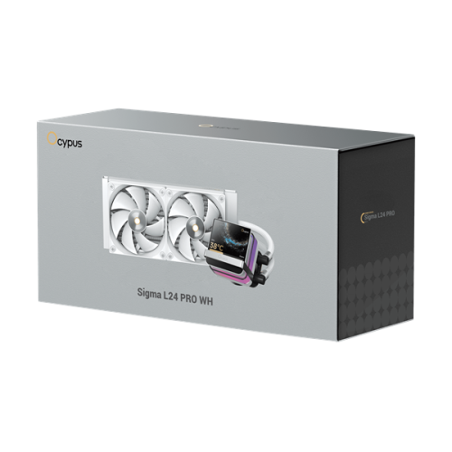Ocypus Sigma L24 PRO WH, 240mm, LCD Pump, 2x120mm FDB fans, LGA115X/1200/1700/18XX, AM4/AM5
