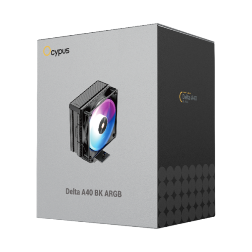 Ocypus Delta A40 BK ARGB, 120mm ARGB FAN, Top Panel, 4 HEAT PIPES, 4-PIN PWM, 500-2000 RPM, 29DBA, HYDRO BEARING, LGA115X/1200/1700/18XX, AM4/AM5